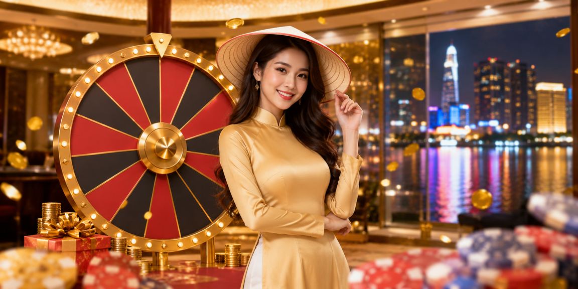 Người chơi tại TP. Hồ Chí Minh trải nghiệm roulette trên điện thoại với nón lá truyền thống