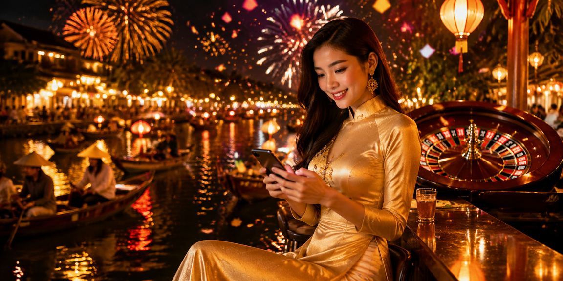 Không khí bàn roulette casino tại vùng đồng bằng sông Cửu Long với áo dài truyền thống